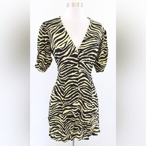 Faithful the Brand Anthropologie Ilia Crinkle Texture Zebra Print Mini Dress 2